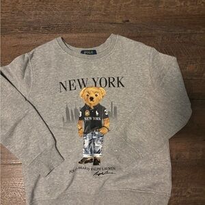 Polo by Ralph Lauren Gray Sweatshirt with Bear Graphic